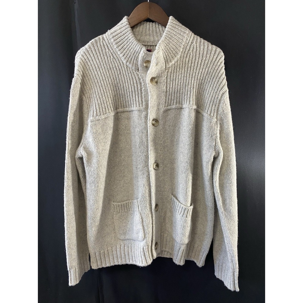 UNTUCKit Men's Gatsby Button Front Cardigan Grandpa Sweater Size Large Wool Warm